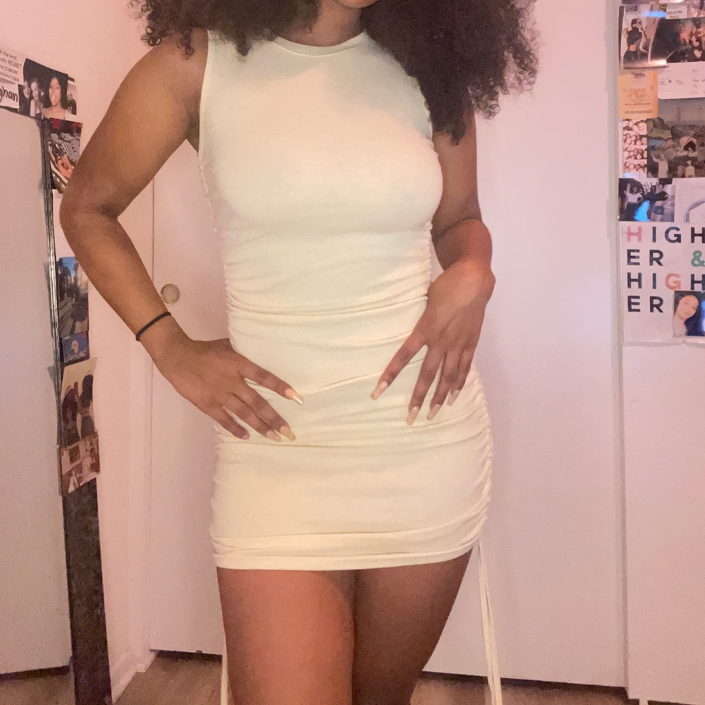 Yellow mini dress
